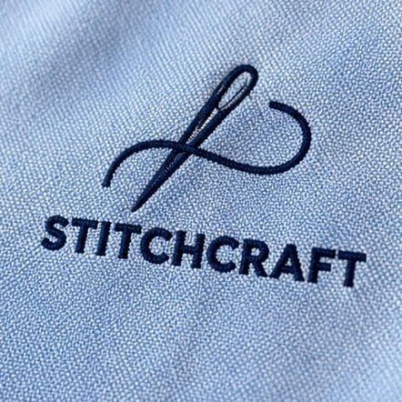 Embroidery detail on a custom dress shirt