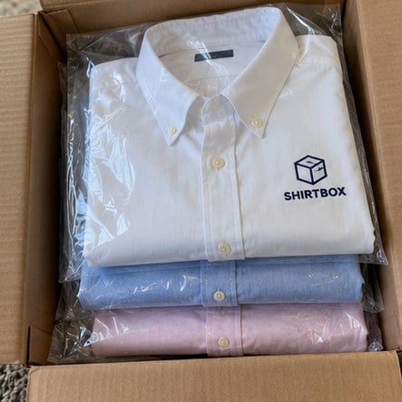 Wholesale dress shirts packed in a shipping box